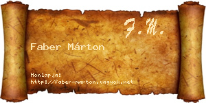 Faber Márton névjegykártya